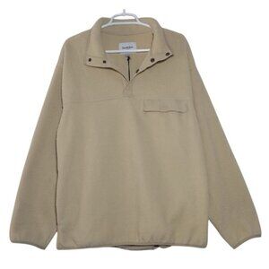 Goodfellow & Co Men's Faux Fur Quarter Zip Pullover Jacket, Size L. NWT